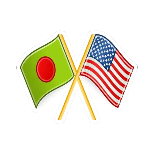 Bangladeshi and U.S. flags (Bangladesh) STICKER Vinyl Kiss-Cut Decal 2 Inch White - The Sticker Space