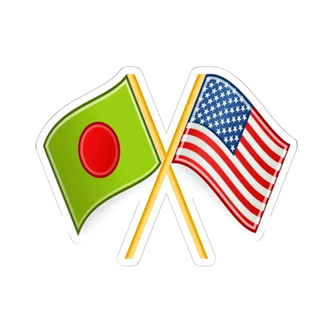 Bangladeshi and U.S. flags (Bangladesh) STICKER Vinyl Kiss-Cut Decal 6 Inch White - The Sticker Space