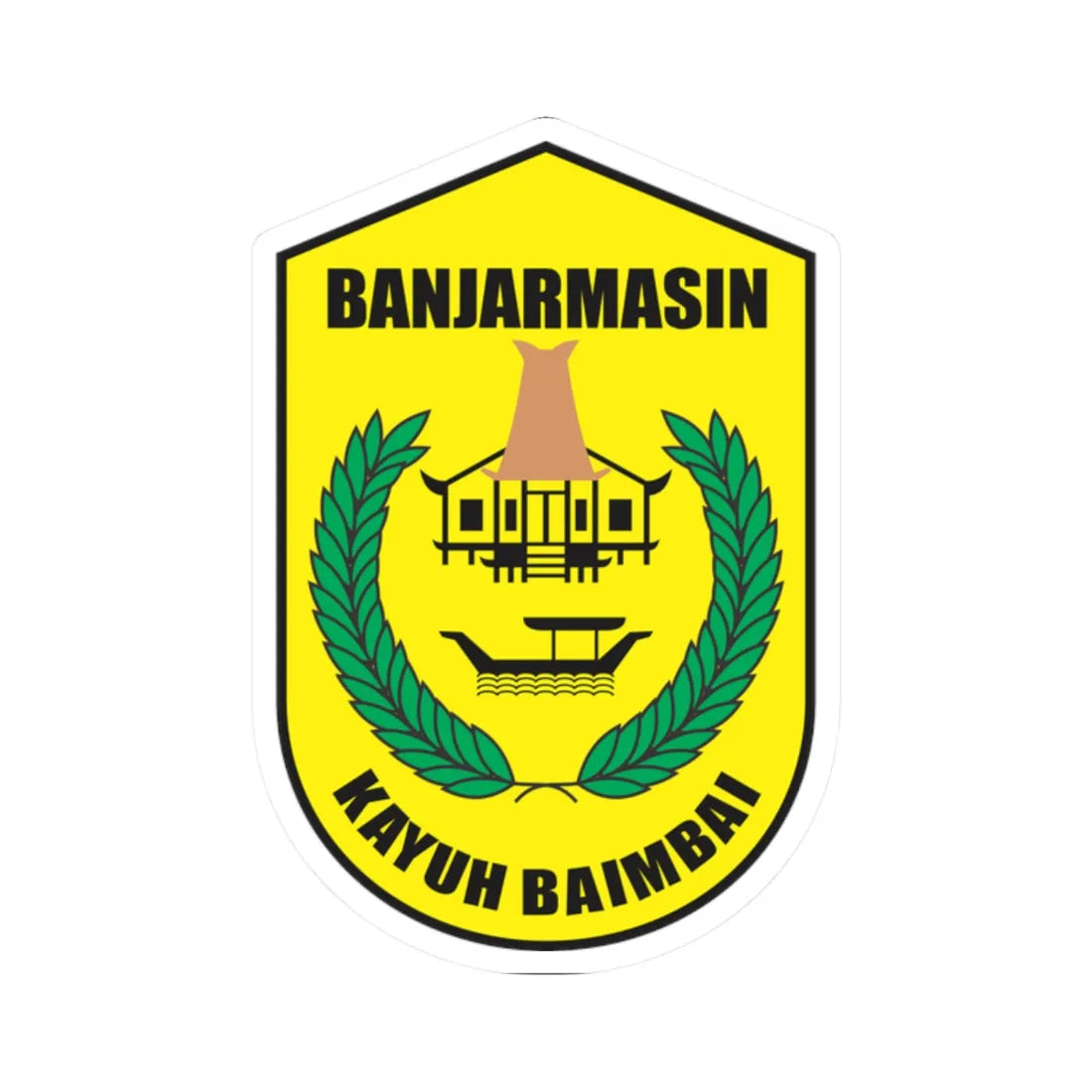 Banjarmasin Logo (Indonesia) (Coat of Arms) STICKER Vinyl Kiss-Cut Decal 2 Inch White - The Sticker Space