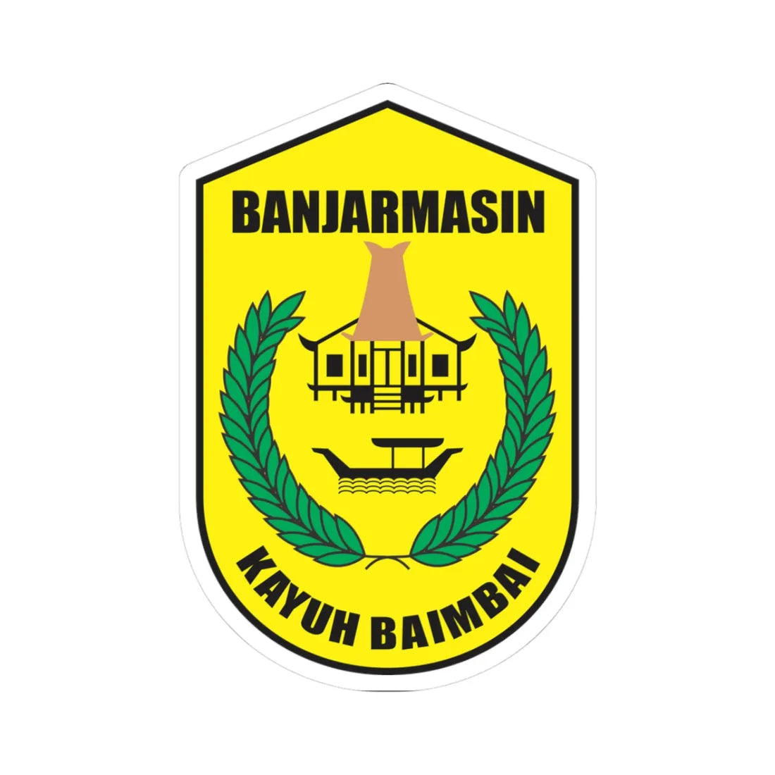 Banjarmasin Logo (Indonesia) (Coat of Arms) STICKER Vinyl Kiss-Cut Decal 3 Inch White - The Sticker Space