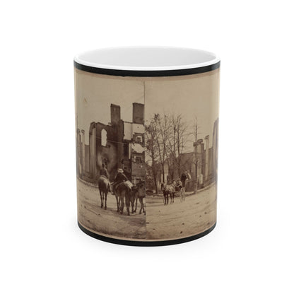 Bank Of Chambersburg & Franklin House, Chambersburg, Franklin Co., Pa., Destroyed By The Rebels Under Mccausland, July 30th, 1864 (U.S. Civil War) White Coffee Mug