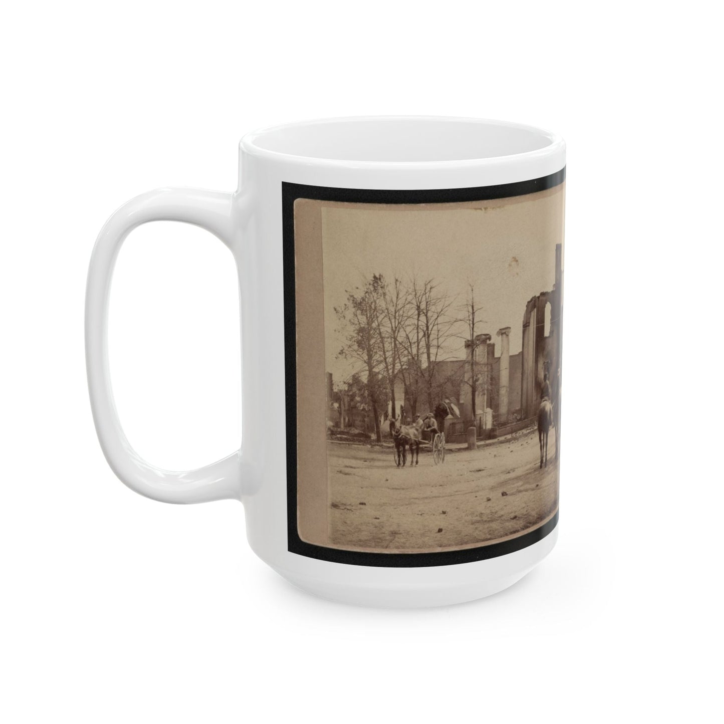 Bank Of Chambersburg & Franklin House, Chambersburg, Franklin Co., Pa., Destroyed By The Rebels Under Mccausland, July 30th, 1864 (U.S. Civil War) White Coffee Mug