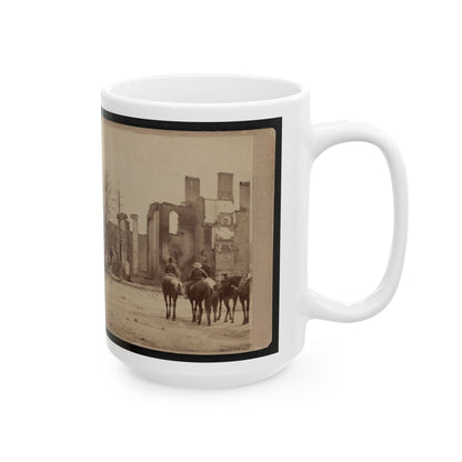 Bank Of Chambersburg & Franklin House, Chambersburg, Franklin Co., Pa., Destroyed By The Rebels Under Mccausland, July 30th, 1864 (U.S. Civil War) White Coffee Mug