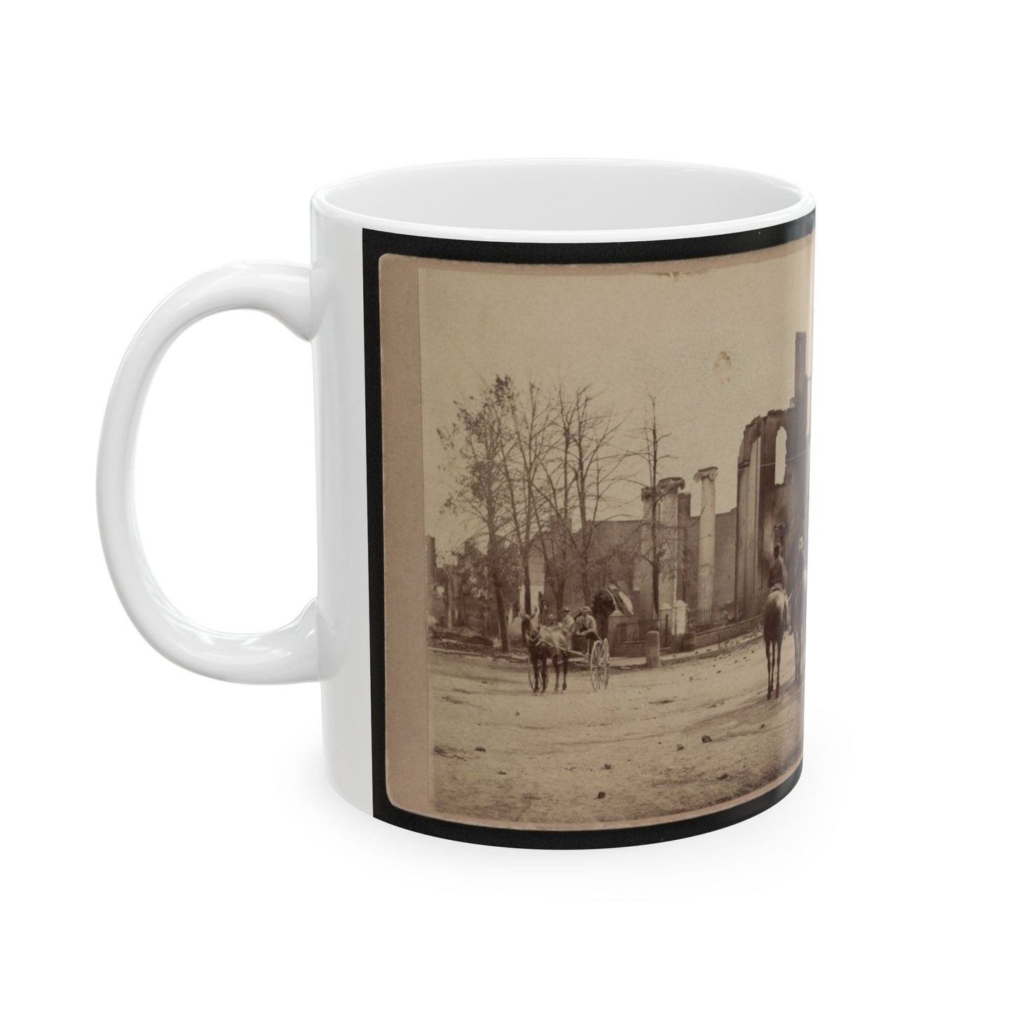 Bank Of Chambersburg & Franklin House, Chambersburg, Franklin Co., Pa., Destroyed By The Rebels Under Mccausland, July 30th, 1864 (U.S. Civil War) White Coffee Mug