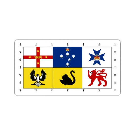 Banner of Arms of Australia 1953-2022 (Australia) STICKER Vinyl Kiss-Cut Decal 2 Inch White - The Sticker Space