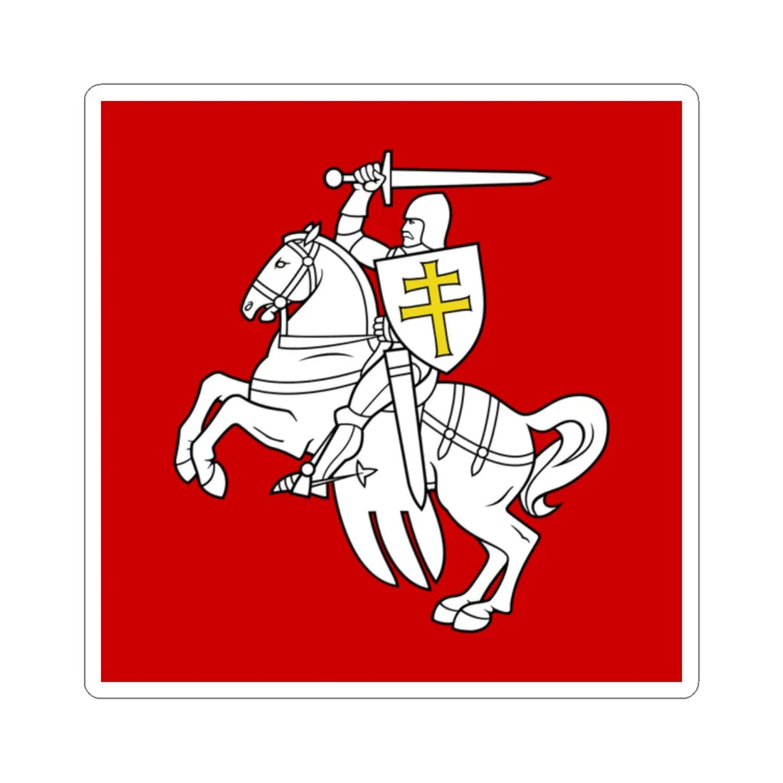 Banner of arms of Belarus 1991-1995 1-1 (Belarus) (Coat of Arms) STICKER Vinyl Kiss-Cut Decal 2 Inch White - The Sticker Space