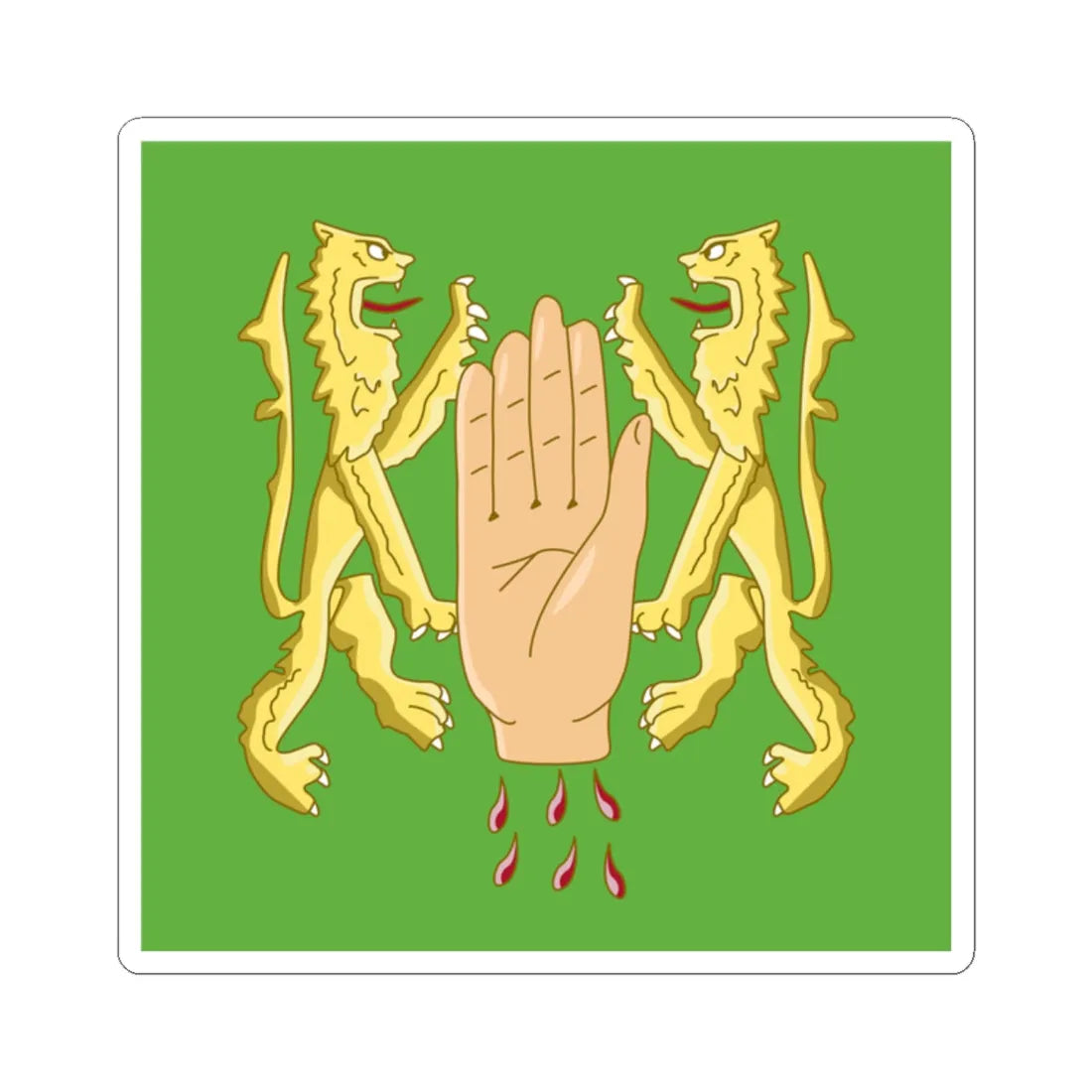 Banner of arms of OReilly (Ireland) STICKER Vinyl Kiss-Cut Decal 2 Inch White - The Sticker Space