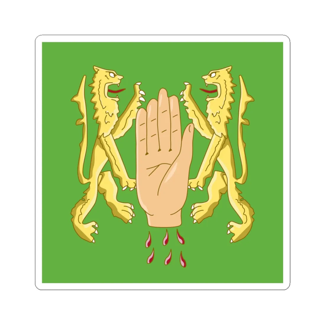 Banner of arms of OReilly (Ireland) STICKER Vinyl Kiss-Cut Decal 3 Inch White - The Sticker Space