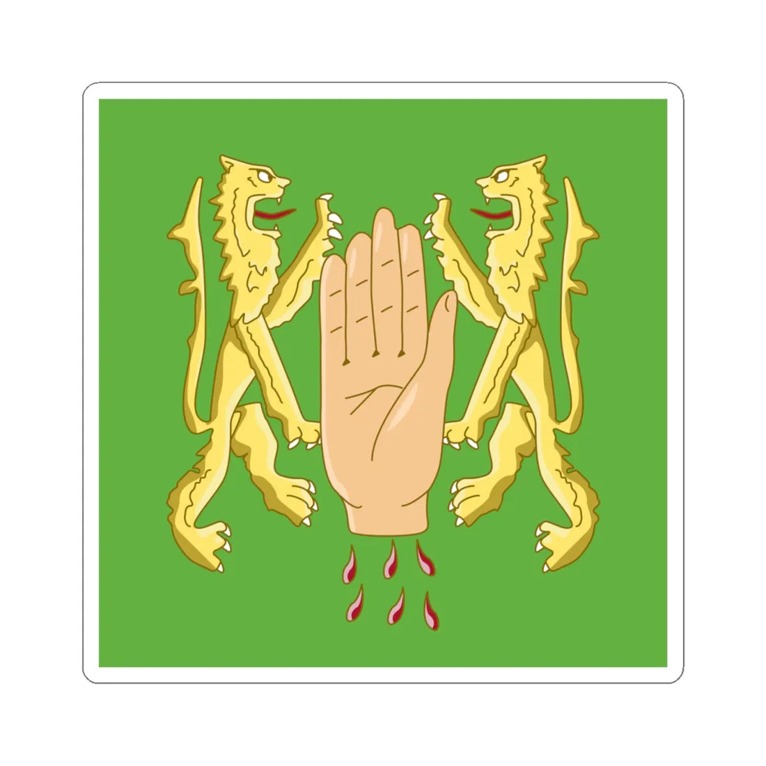 Banner of arms of OReilly (Ireland) STICKER Vinyl Kiss-Cut Decal 4 Inch White - The Sticker Space