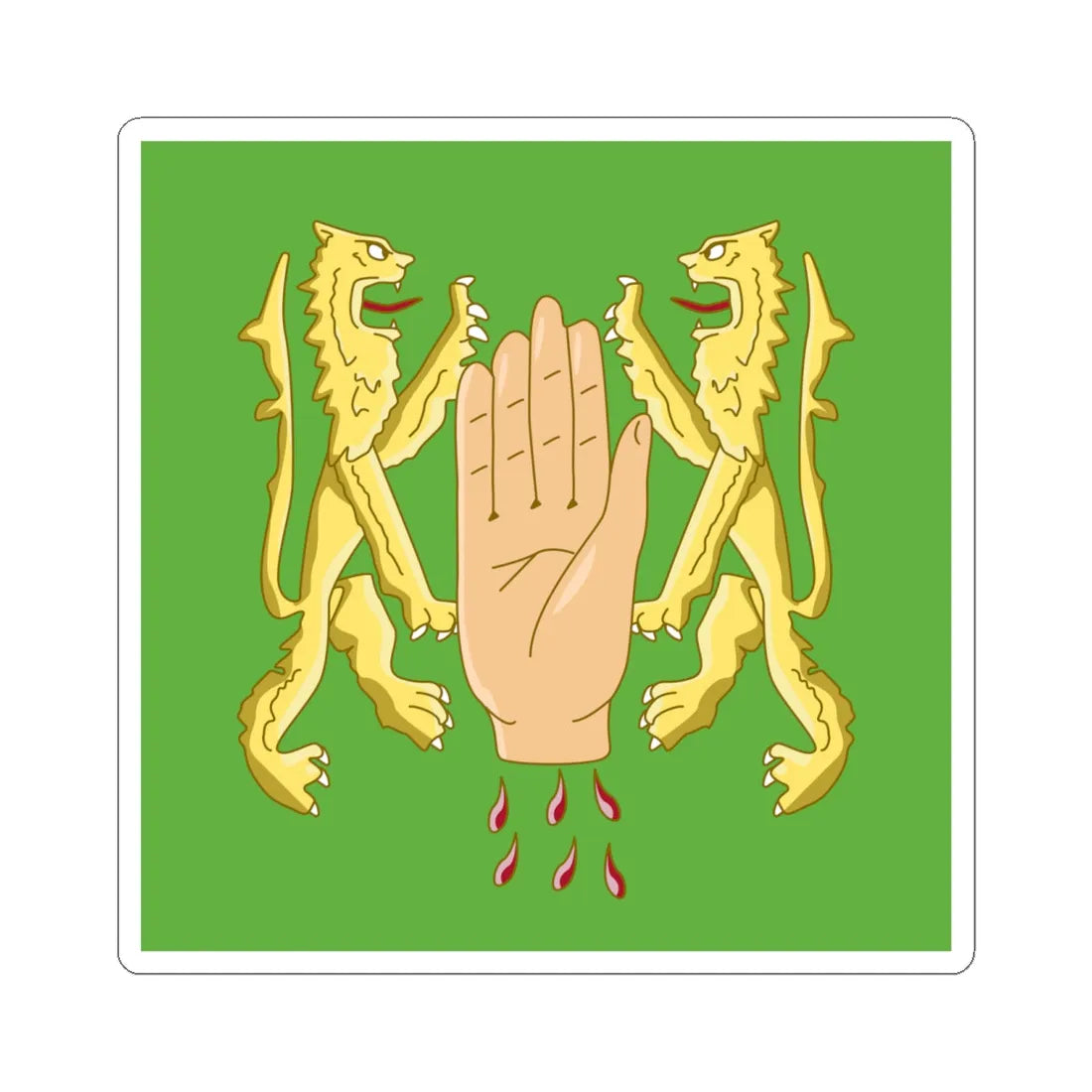 Banner of arms of OReilly (Ireland) STICKER Vinyl Kiss-Cut Decal 6 Inch White - The Sticker Space