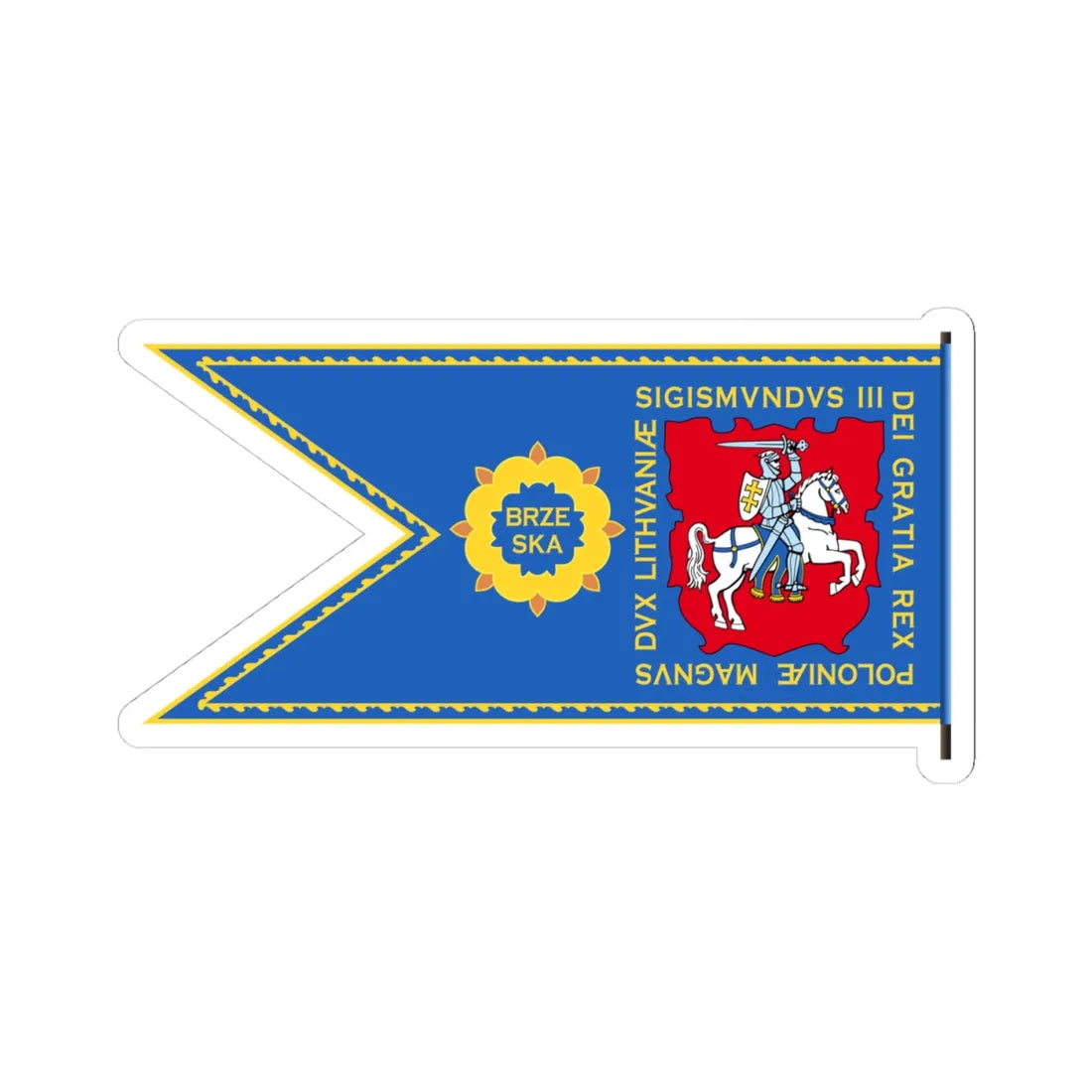 Banner of Brest Litovsk Voivodeship 1609-1618-2 (Belarus) (Coat of Arms) STICKER Vinyl Kiss-Cut Decal 4 Inch White - The Sticker Space