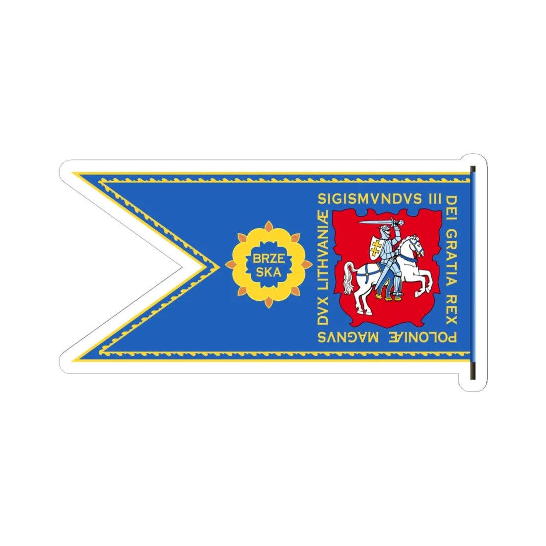 Banner of Brest Litovsk Voivodeship 1609-1618-2 (Belarus) (Coat of Arms) STICKER Vinyl Kiss-Cut Decal 6 Inch White - The Sticker Space