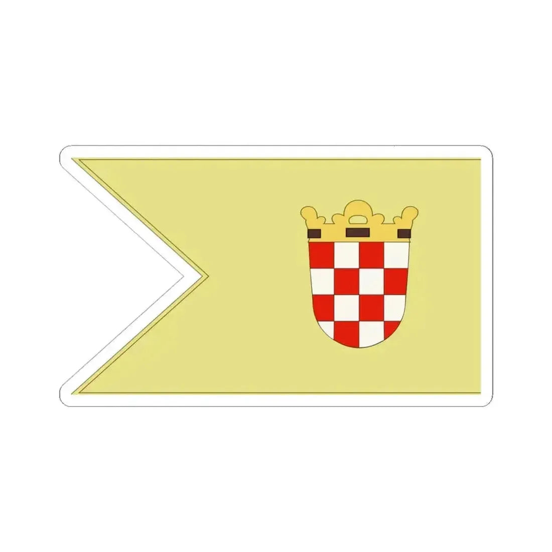 Banner of Croatia at Ferdinand IIs coronation 1618 (Croatia) STICKER Vinyl Kiss-Cut Decal 4 Inch White - The Sticker Space