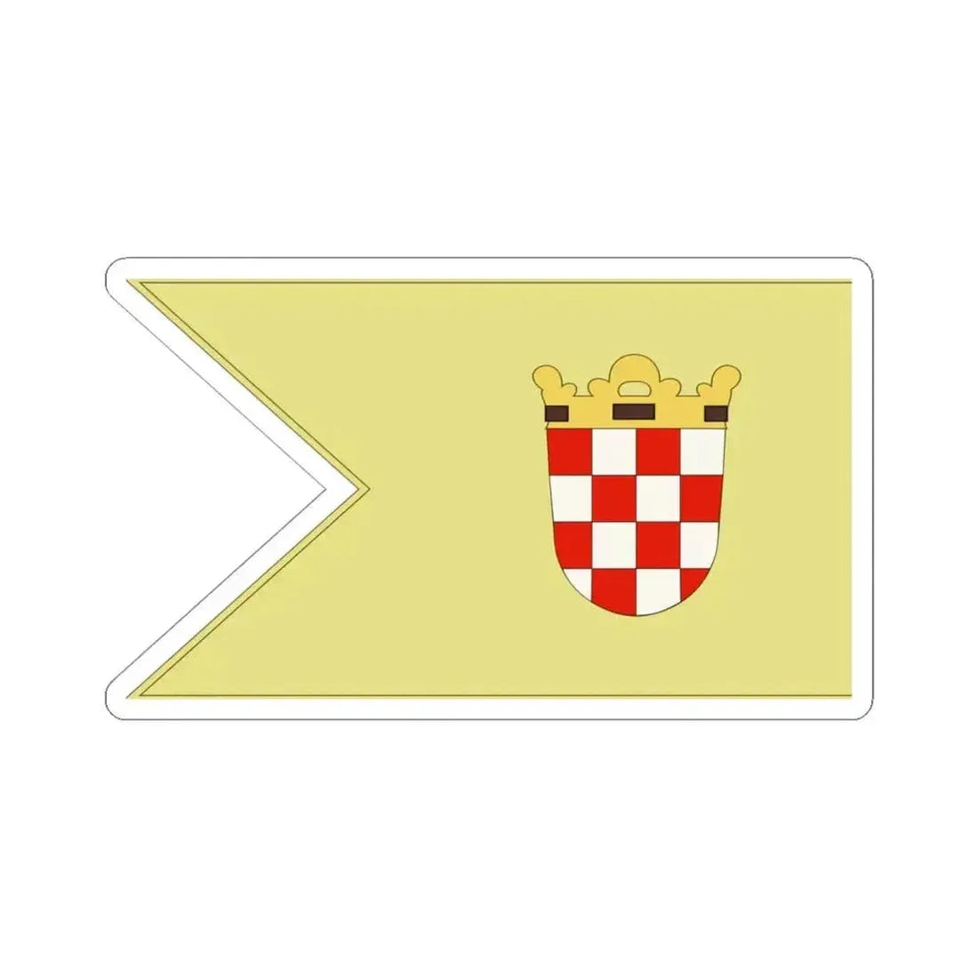 Banner of Croatia at Ferdinand IIs coronation 1618 (Croatia) STICKER Vinyl Kiss-Cut Decal 6 Inch White - The Sticker Space