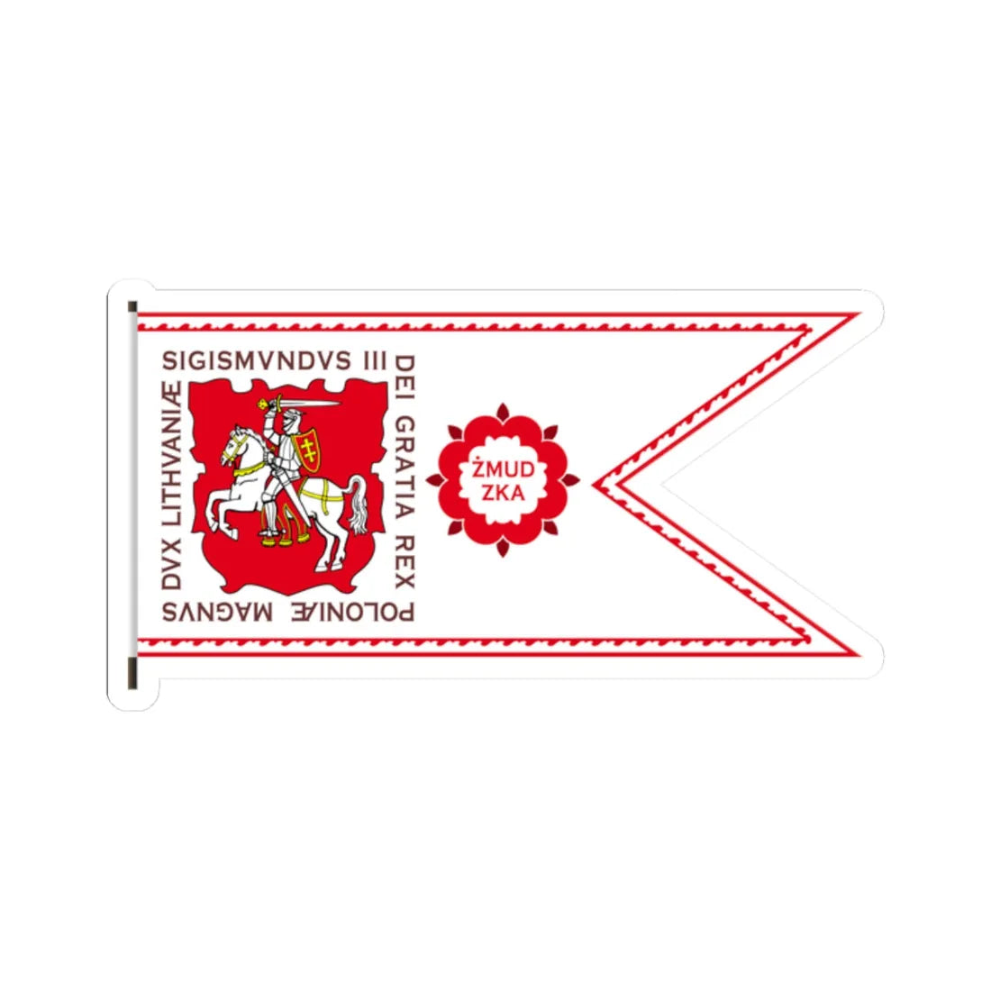 Banner of Duchy of Samogitia 1609-1618-1 (Belarus) (Coat of Arms) STICKER Vinyl Kiss-Cut Decal 2 Inch White - The Sticker Space