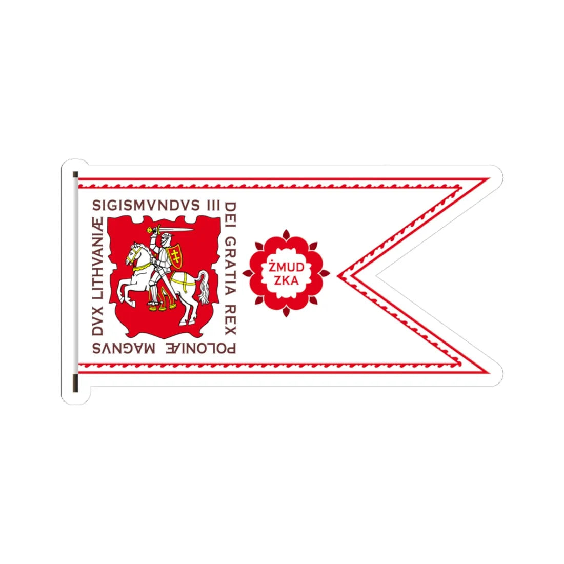 Banner of Duchy of Samogitia 1609-1618-1 (Belarus) (Coat of Arms) STICKER Vinyl Kiss-Cut Decal 3 Inch White - The Sticker Space