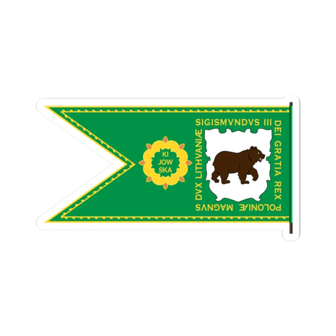 Banner of Kiev Voivodeship 1609-1618-2 (Belarus) (Coat of Arms) STICKER Vinyl Kiss-Cut Decal 2 Inch White - The Sticker Space