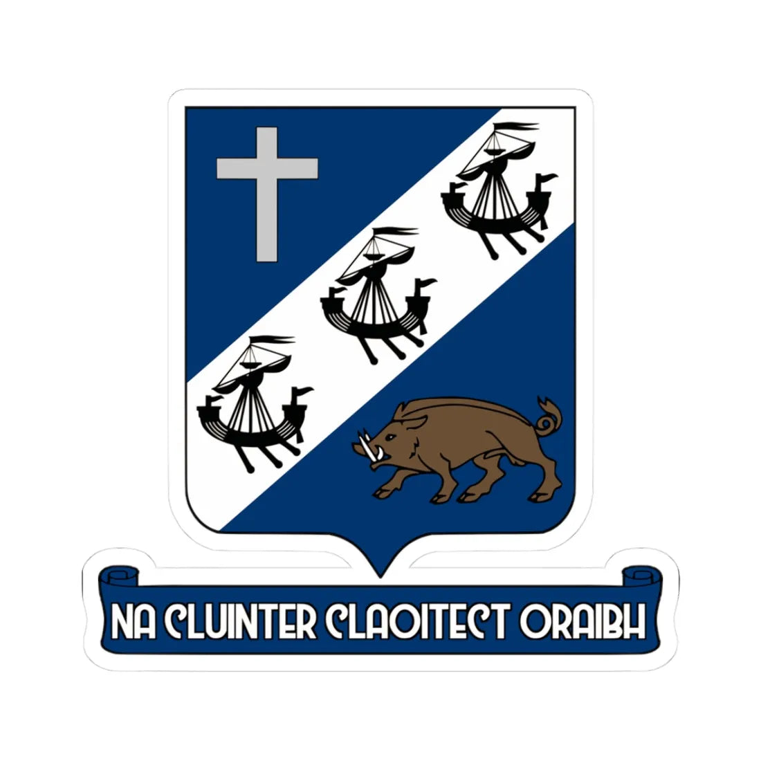 Bantry Coat of Arms (Ireland) (Coat of Arms) STICKER Vinyl Kiss-Cut Decal 3 Inch White - The Sticker Space