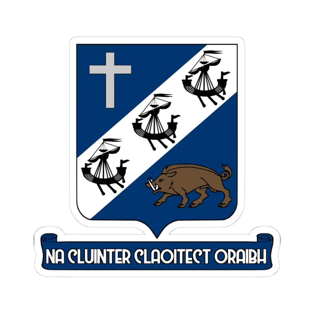 Bantry Coat of Arms (Ireland) (Coat of Arms) STICKER Vinyl Kiss-Cut Decal 4 Inch White - The Sticker Space