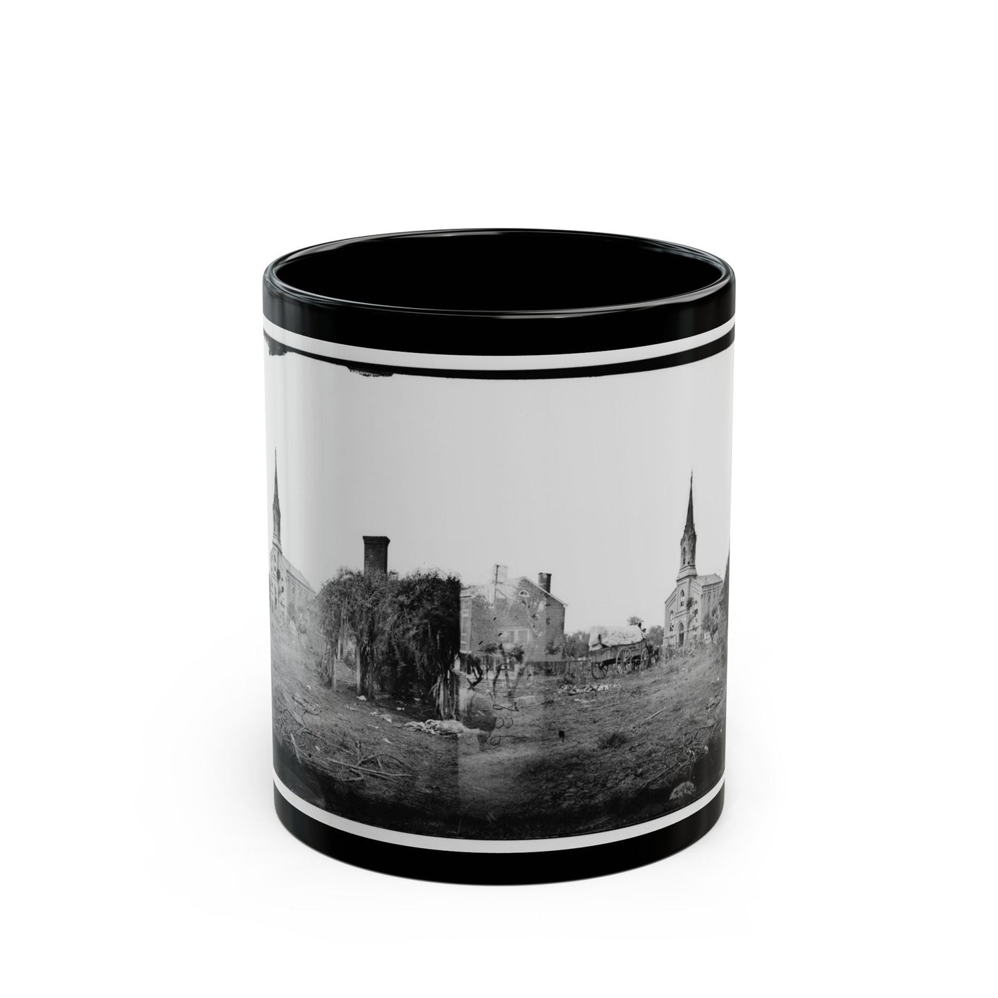 Baptist Church, Fredericksburg, Virginia, From The Backyard Of The Sanitary Commission Depot (U.S. Civil War) Black Coffee Mug