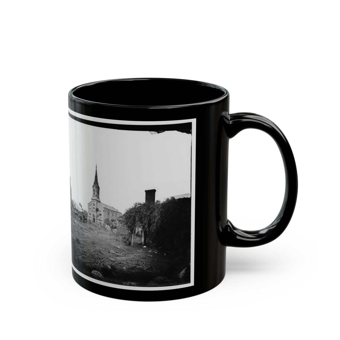 Baptist Church, Fredericksburg, Virginia, From The Backyard Of The Sanitary Commission Depot (U.S. Civil War) Black Coffee Mug