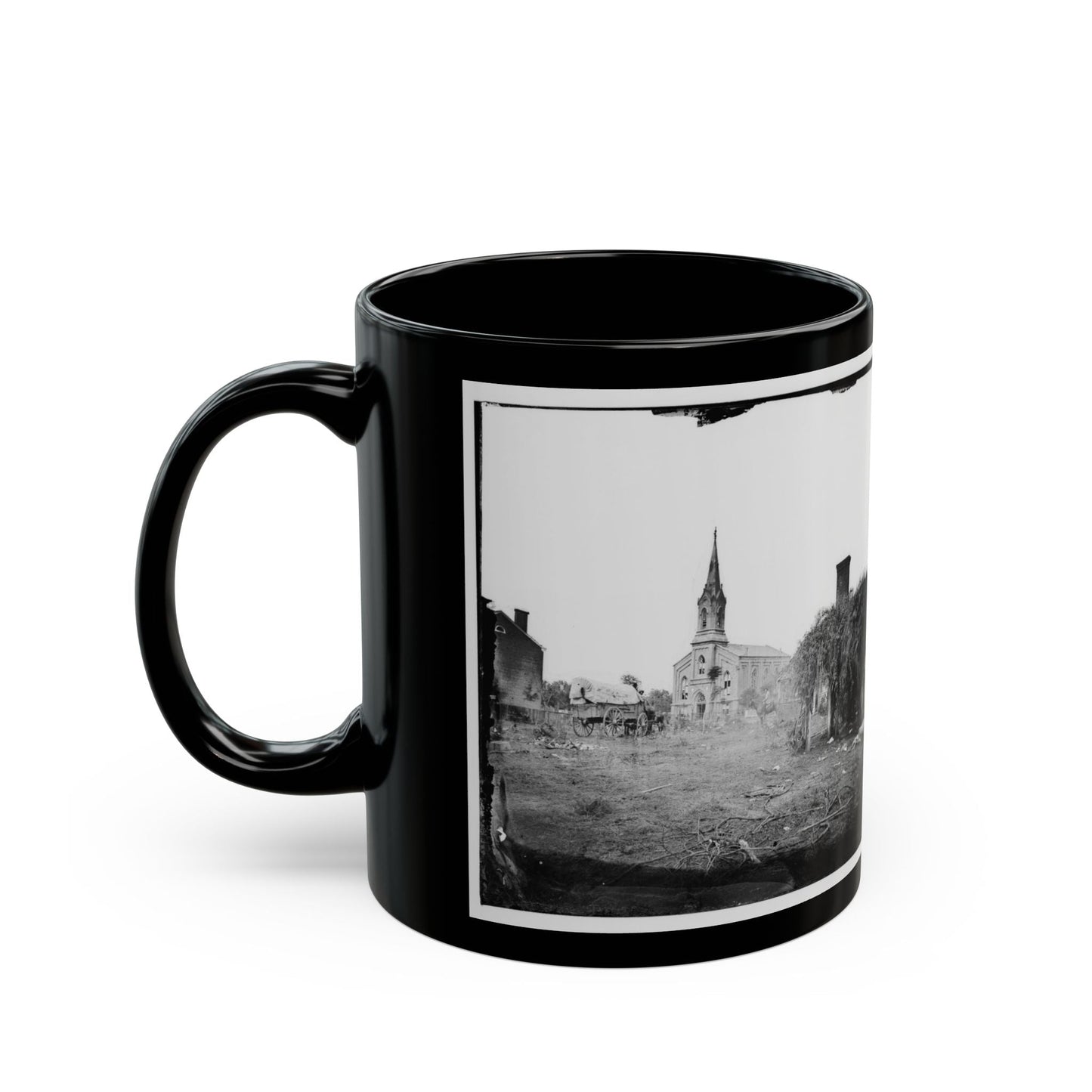 Baptist Church, Fredericksburg, Virginia, From The Backyard Of The Sanitary Commission Depot (U.S. Civil War) Black Coffee Mug