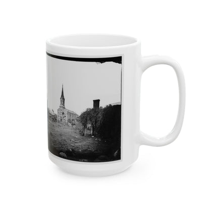 Baptist Church, Fredericksburg, Virginia, From The Backyard Of The Sanitary Commission Depot (U.S. Civil War) White Coffee Mug