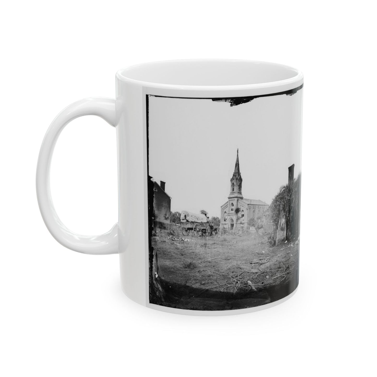 Baptist Church, Fredericksburg, Virginia, From The Backyard Of The Sanitary Commission Depot (U.S. Civil War) White Coffee Mug