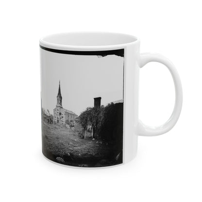 Baptist Church, Fredericksburg, Virginia, From The Backyard Of The Sanitary Commission Depot (U.S. Civil War) White Coffee Mug