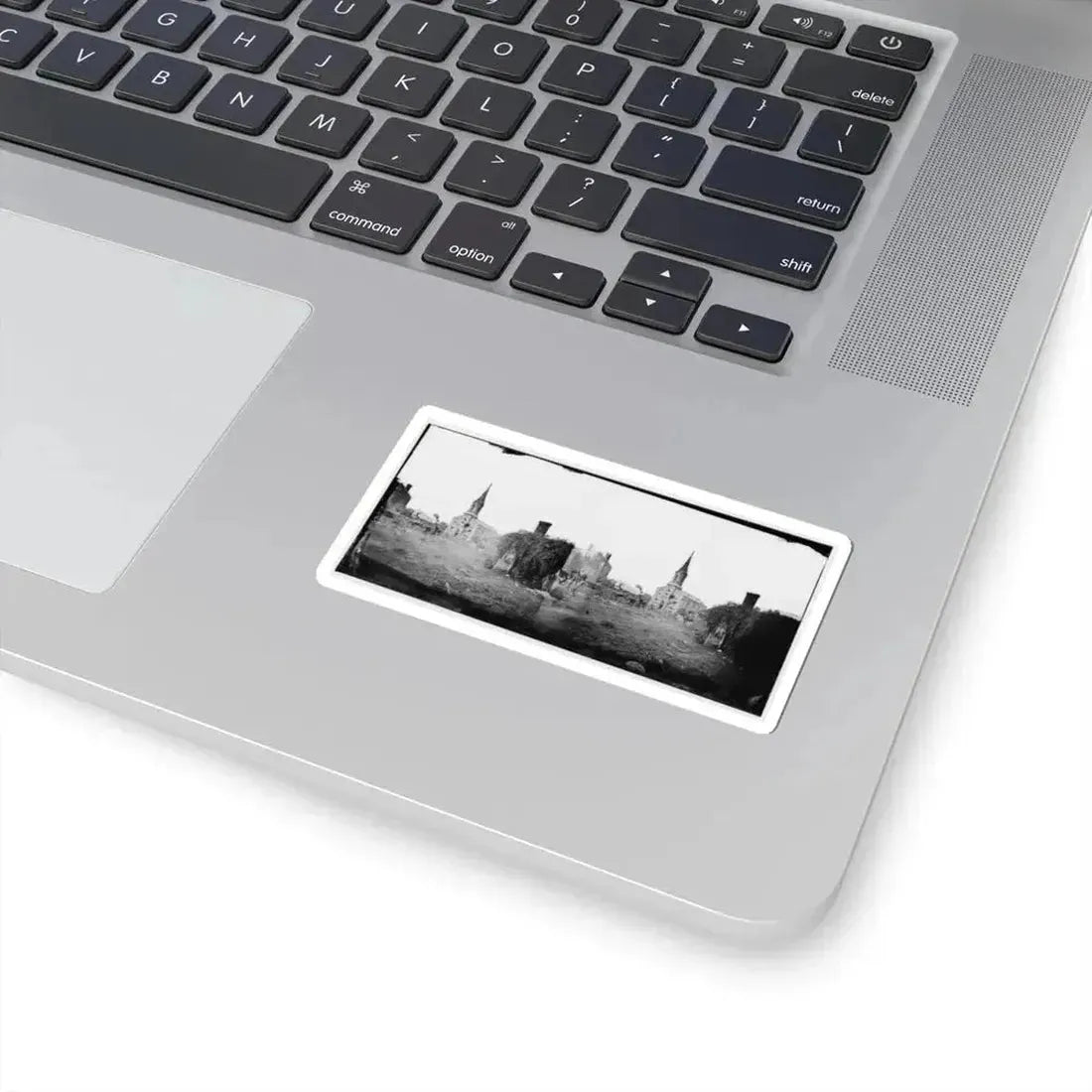 Baptist Church, Fredericksburg, Virginia, From the Backyard of the Sanitary Commission Depot (U.S. Civil War) STICKER Vinyl Kiss-Cut Decal - The Sticker Space