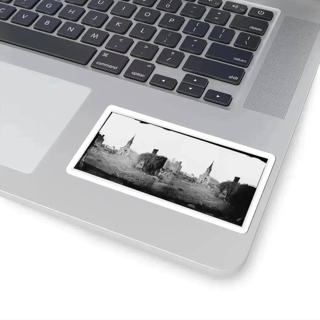 Baptist Church, Fredericksburg, Virginia, From the Backyard of the Sanitary Commission Depot (U.S. Civil War) STICKER Vinyl Kiss-Cut Decal - The Sticker Space