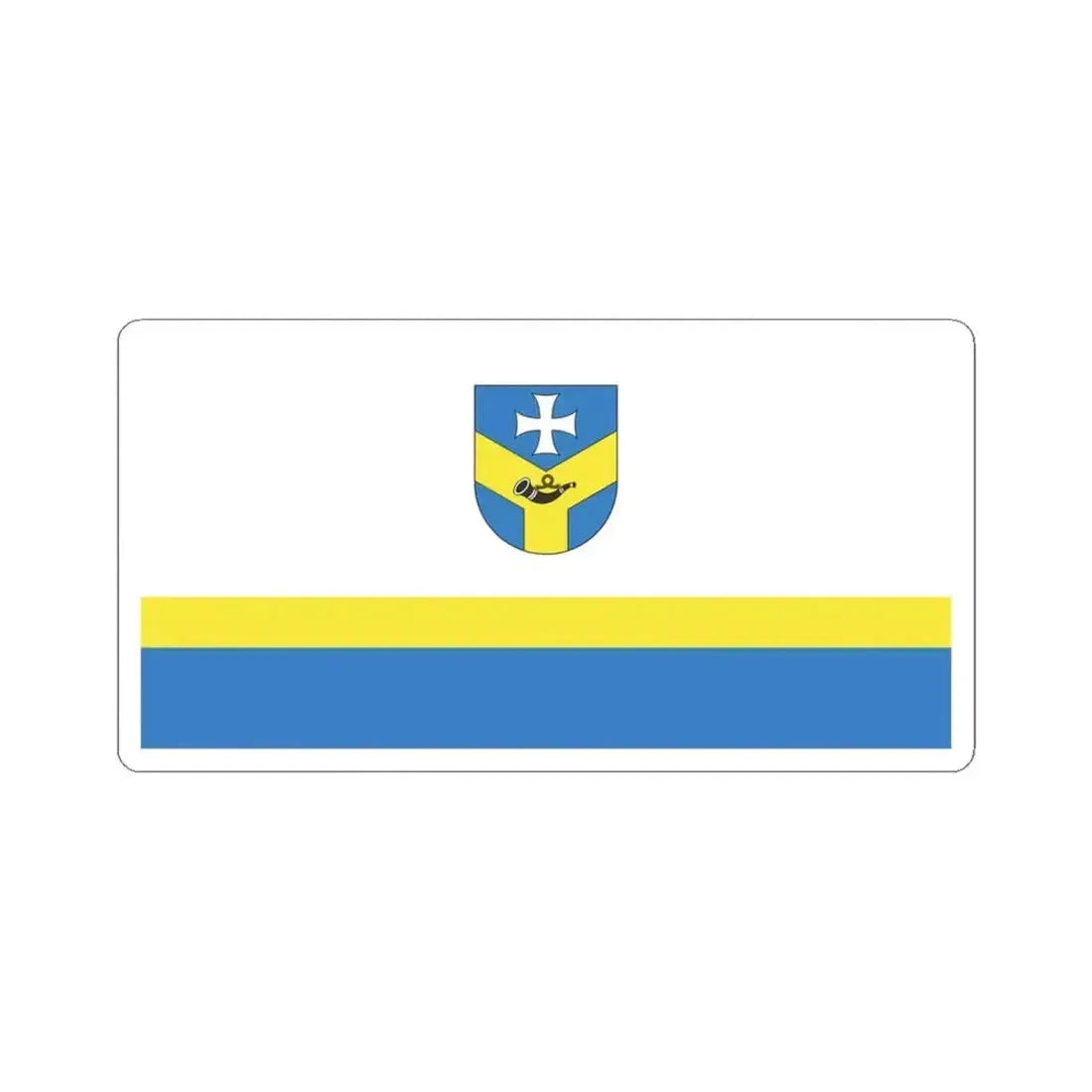 Baran city flag (Belarus) STICKER Vinyl Kiss-Cut Decal 3 Inch White - The Sticker Space