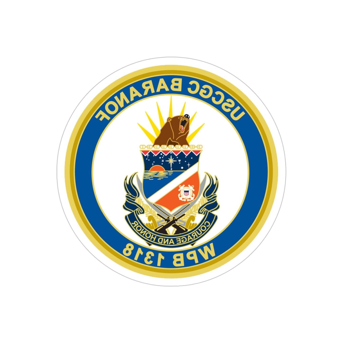 Baranof WPB 1318 (U.S. Coast Guard) REVERSE PRINT Transparent STICKER-6" × 6"-The Sticker Space