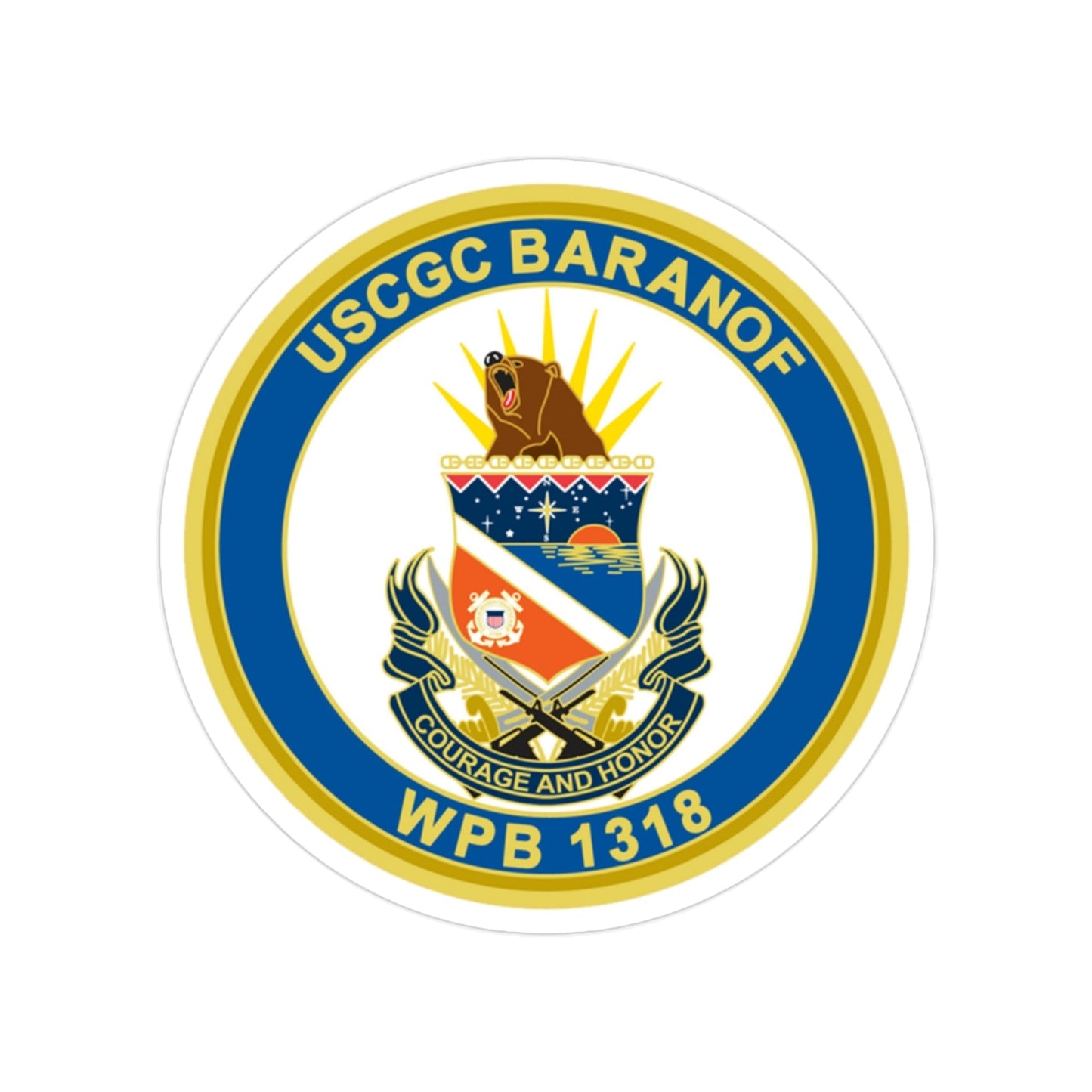 Baranof WPB 1318 (U.S. Coast Guard) Transparent STICKER Die-Cut Vinyl Decal-2 Inch-The Sticker Space