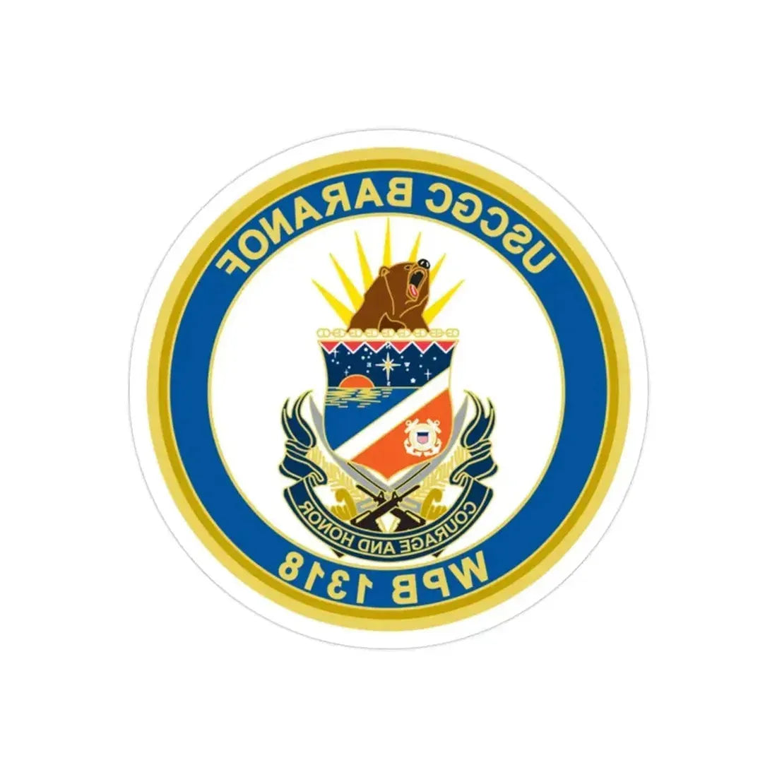 Baranof WPB 1318 (U.S. Coast Guard) REVERSE PRINT Transparent Die-Cut STICKER - The Sticker Space