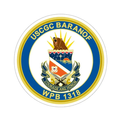 Baranof WPB 1318 (U.S. Coast Guard) STICKER Vinyl Die-Cut Decal 4 Inch - The Sticker Space
