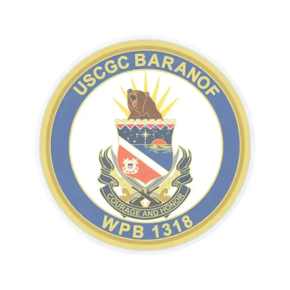 Baranof WPB 1318 (U.S. Coast Guard) STICKER Vinyl Kiss-Cut Decal 2 Inch Transparent - The Sticker Space