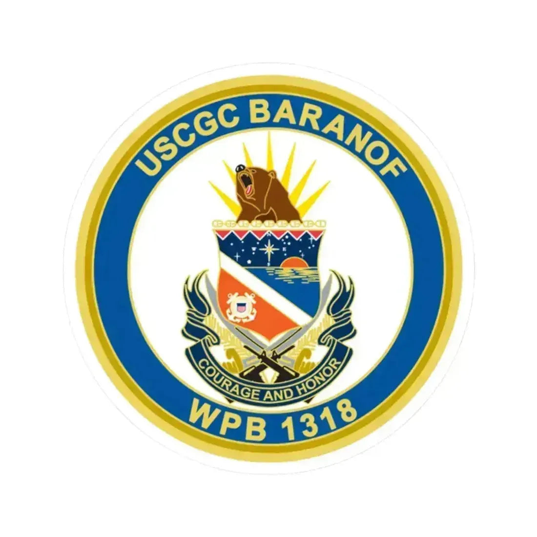 Baranof WPB 1318 (U.S. Coast Guard) STICKER Vinyl Kiss-Cut Decal 2 Inch White - The Sticker Space