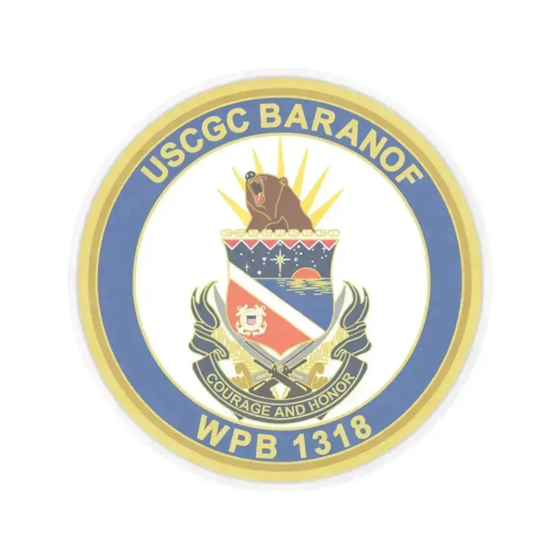 Baranof WPB 1318 (U.S. Coast Guard) STICKER Vinyl Kiss-Cut Decal 4 Inch Transparent - The Sticker Space