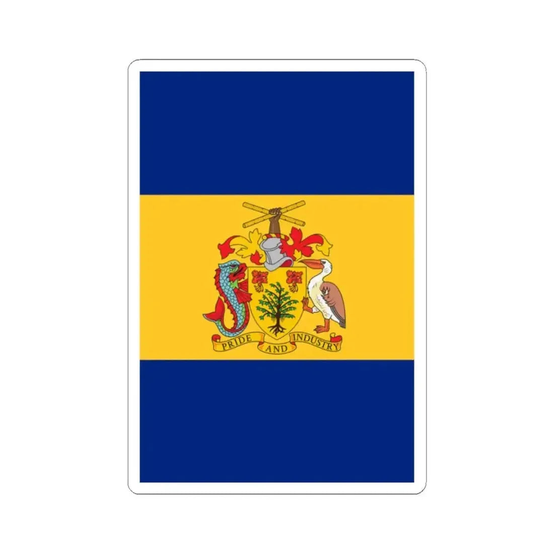 Barbados 50th Anniversary of Independence banner (Barbados) STICKER Vinyl Kiss-Cut Decal 2 Inch White - The Sticker Space