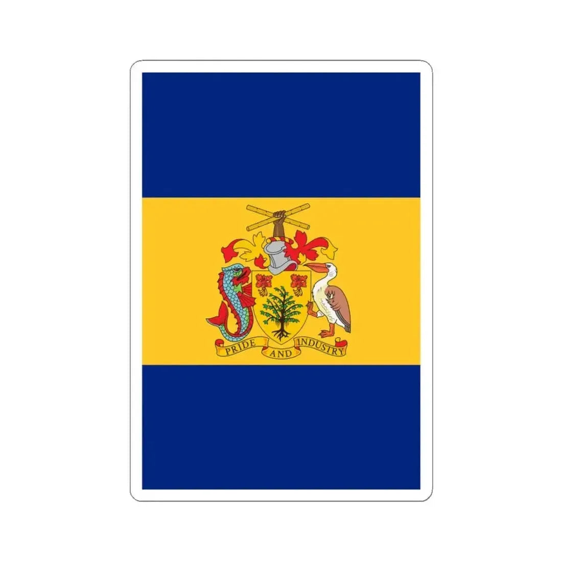 Barbados 50th Anniversary of Independence banner (Barbados) STICKER Vinyl Kiss-Cut Decal 3 Inch White - The Sticker Space