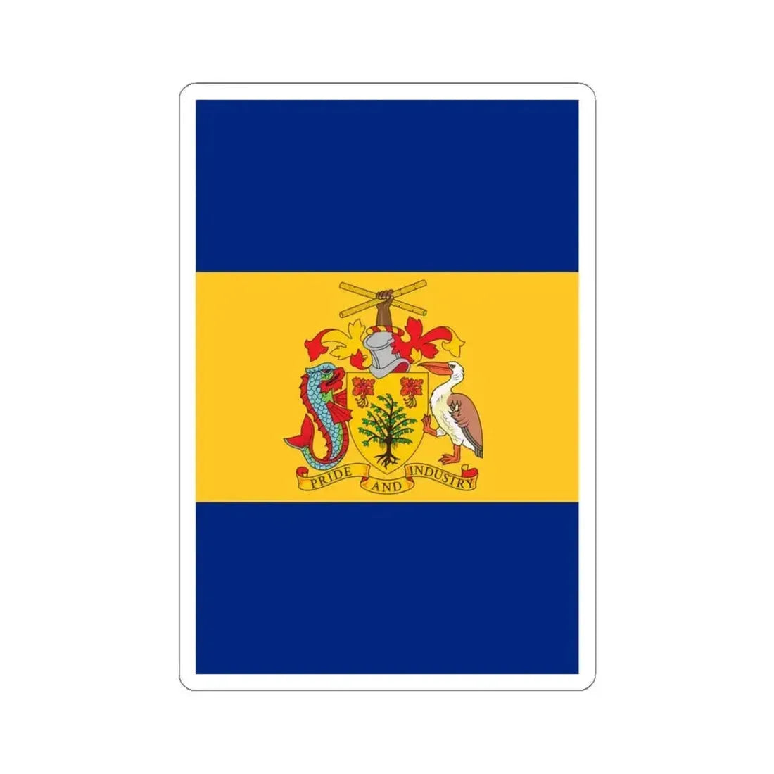 Barbados 50th Anniversary of Independence banner (Barbados) STICKER Vinyl Kiss-Cut Decal 4 Inch White - The Sticker Space