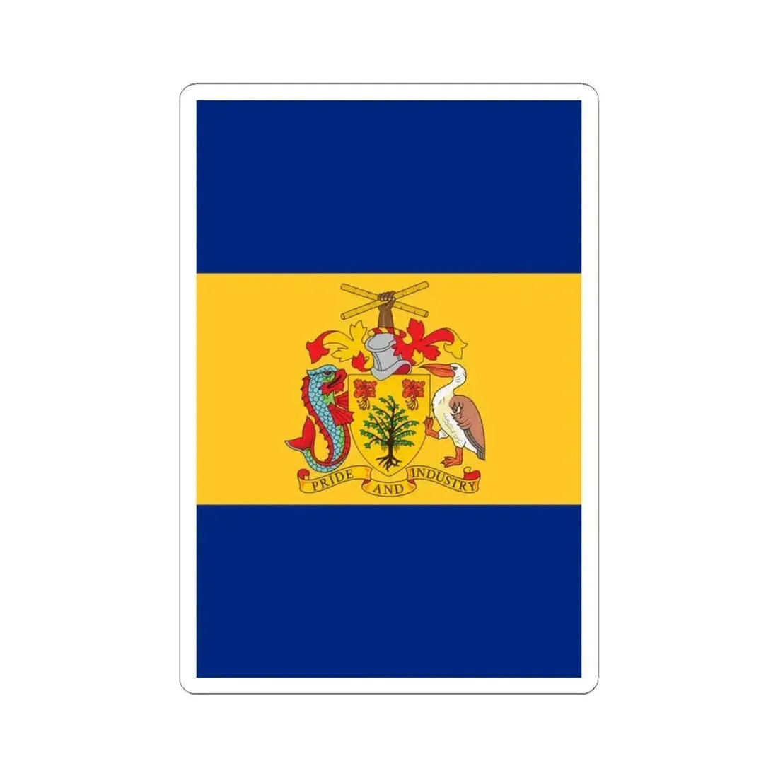 Barbados 50th Anniversary of Independence banner (Barbados) STICKER Vinyl Kiss-Cut Decal 6 Inch White - The Sticker Space