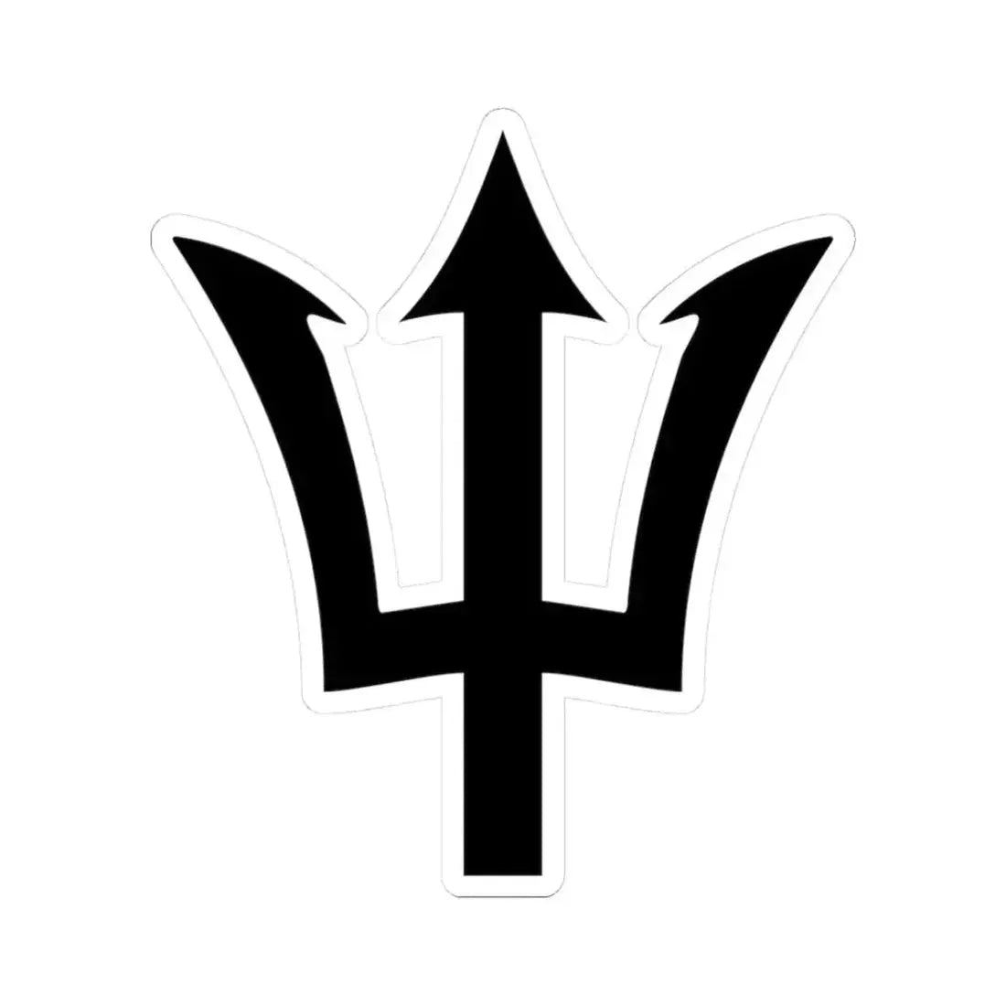 Barbados trident (Barbados) STICKER Vinyl Kiss-Cut Decal 3 Inch White - The Sticker Space