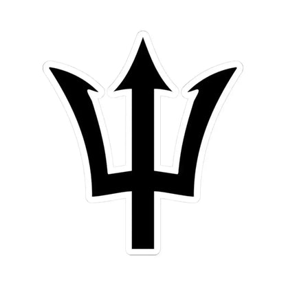 Barbados trident (Barbados) STICKER Vinyl Kiss-Cut Decal 3 Inch White - The Sticker Space