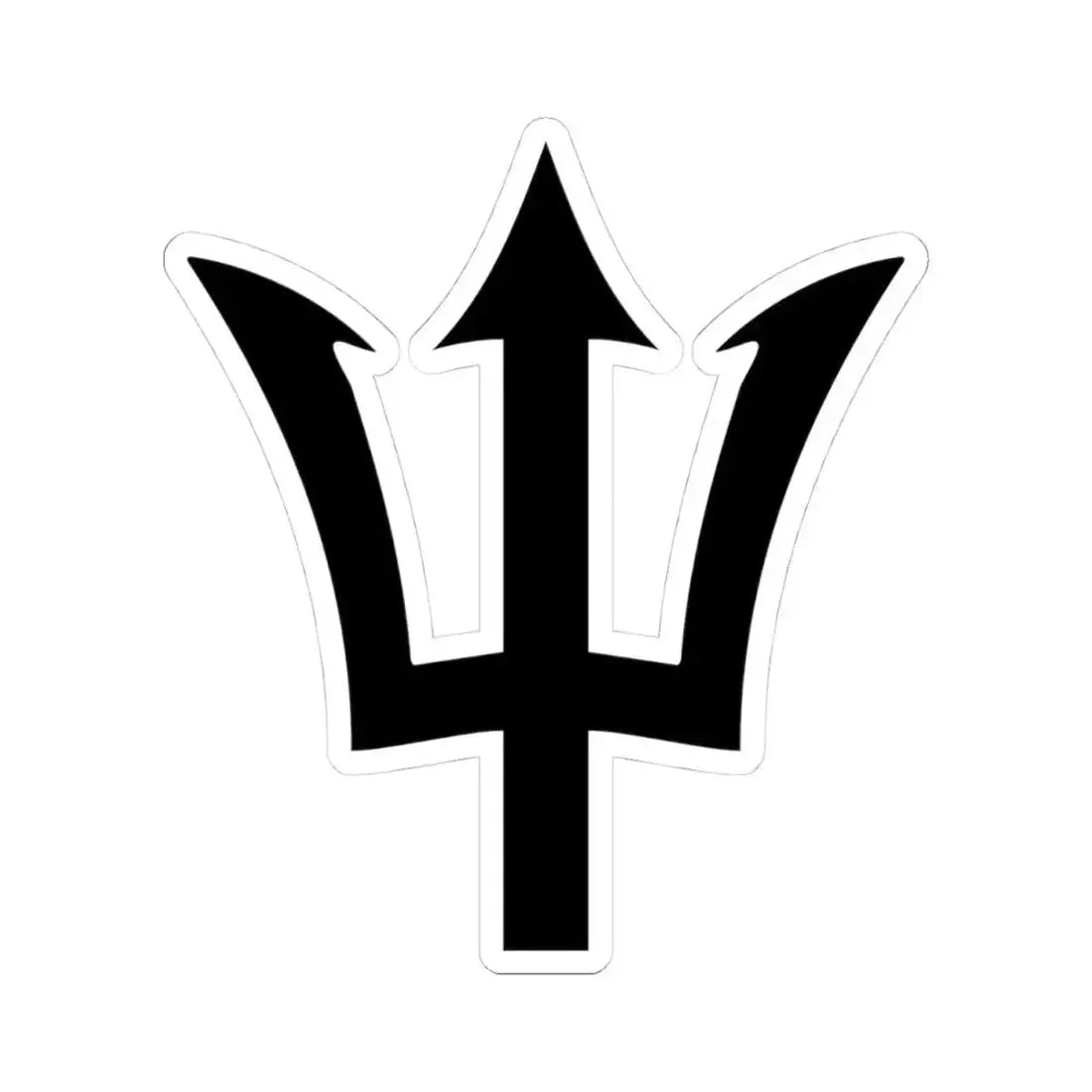 Barbados trident (Barbados) STICKER Vinyl Kiss-Cut Decal 4 Inch White - The Sticker Space