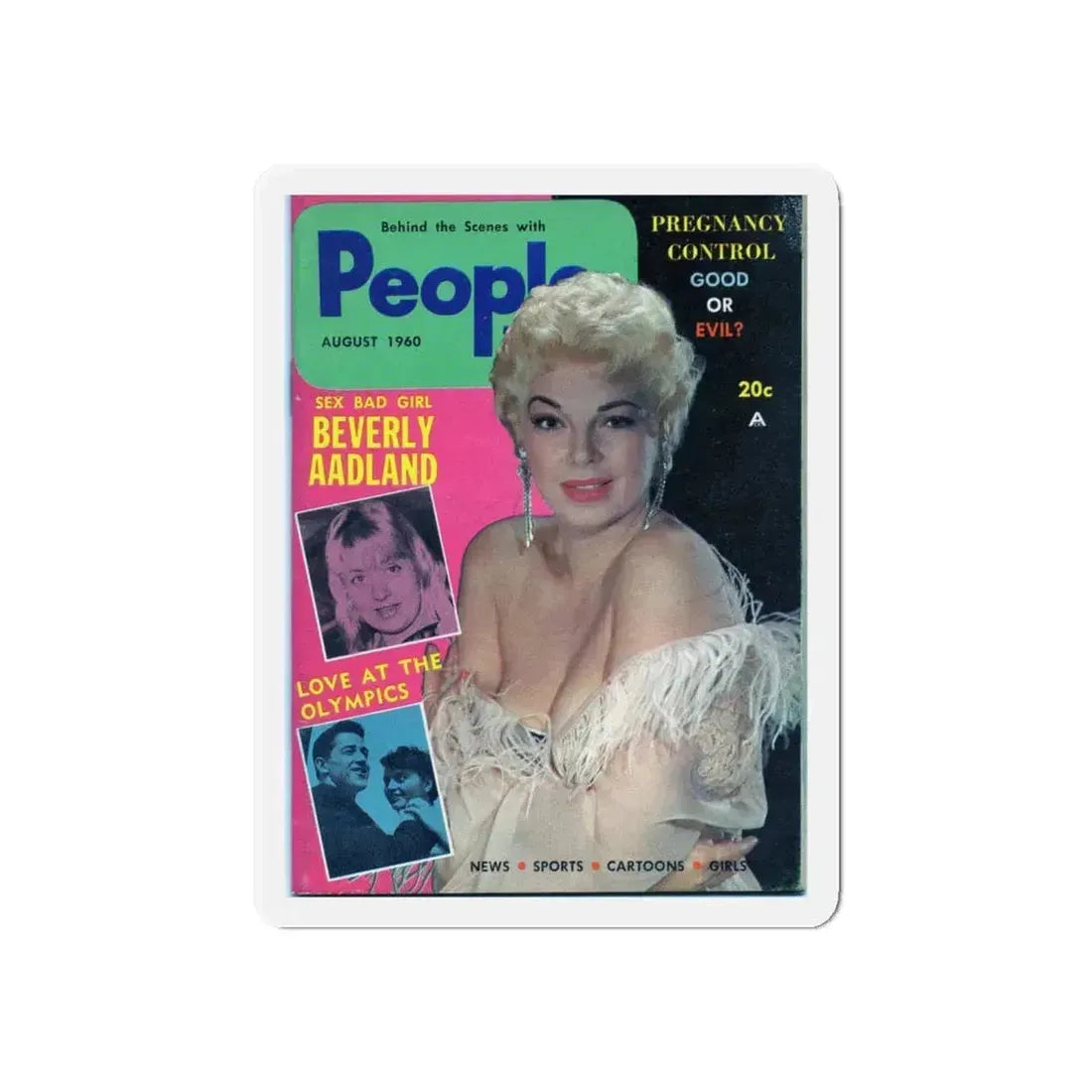 Barbara Nichols #57 - Mag. Cover (Vintage Female Icon) Refrigerator Magnet 6 Inch Die-Cut - The Sticker Space
