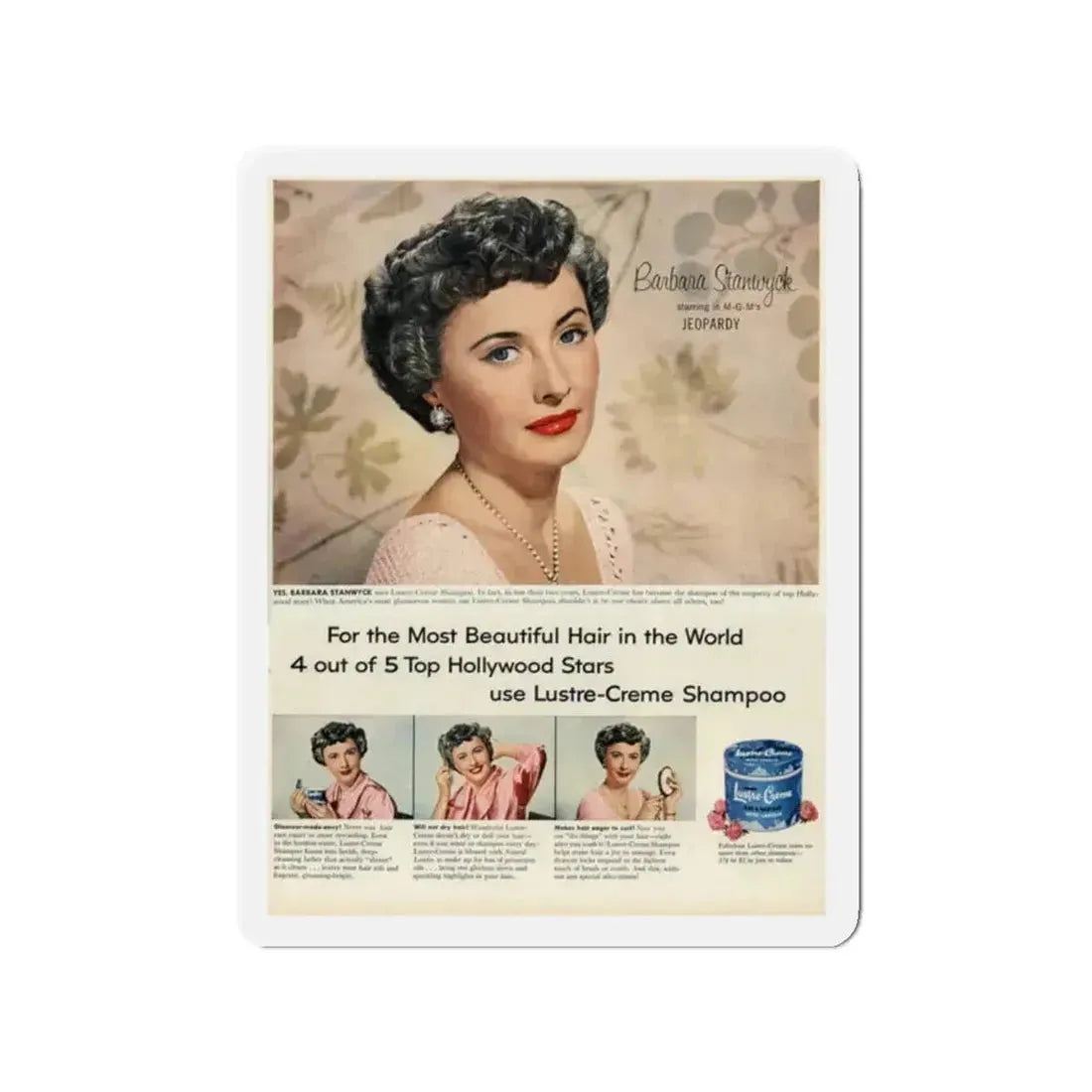 Barbara Stanwyck #210 - Magazine Add (Vintage Female Icon) Refrigerator Magnet - The Sticker Space
