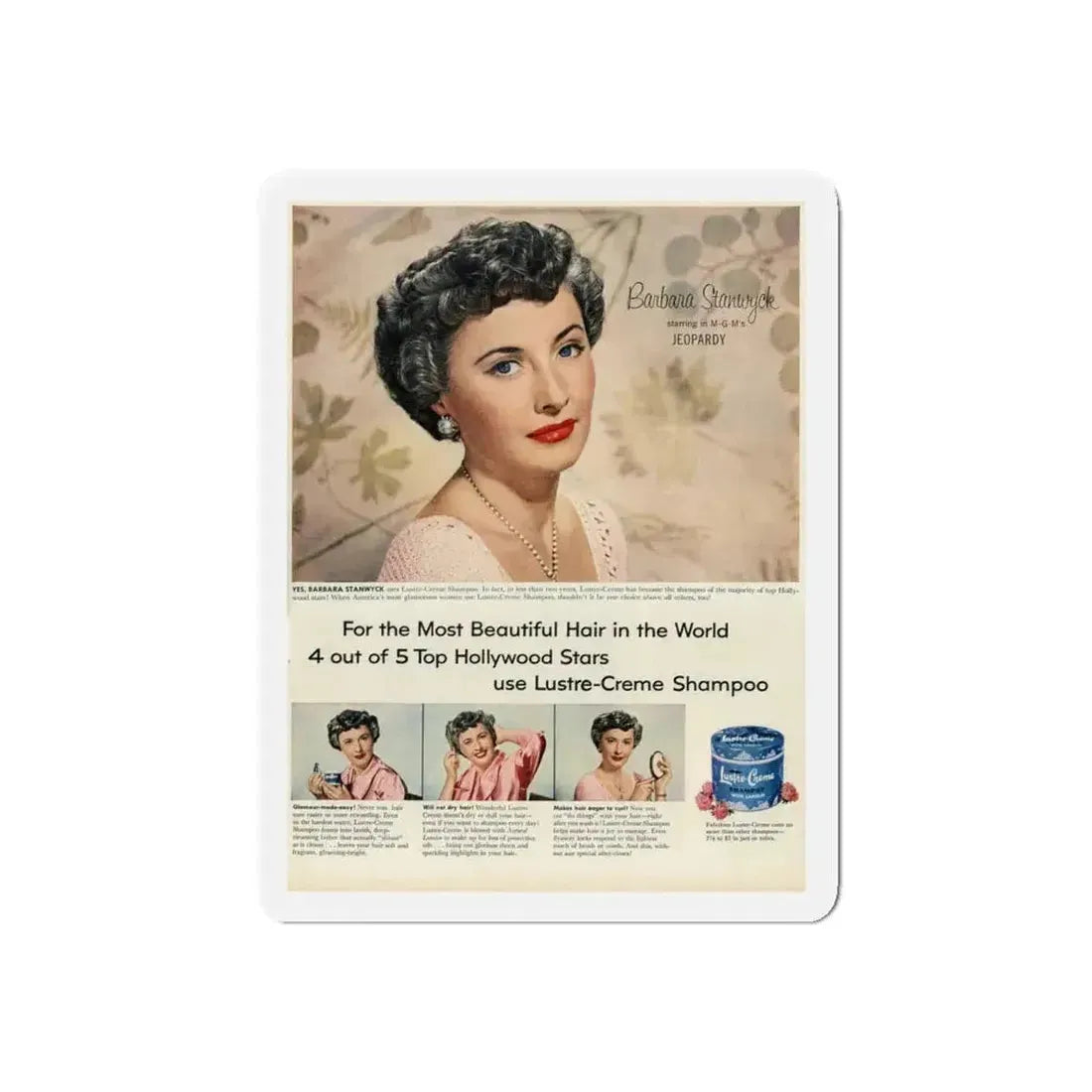 Barbara Stanwyck #210 - Magazine Add (Vintage Female Icon) Refrigerator Magnet - The Sticker Space