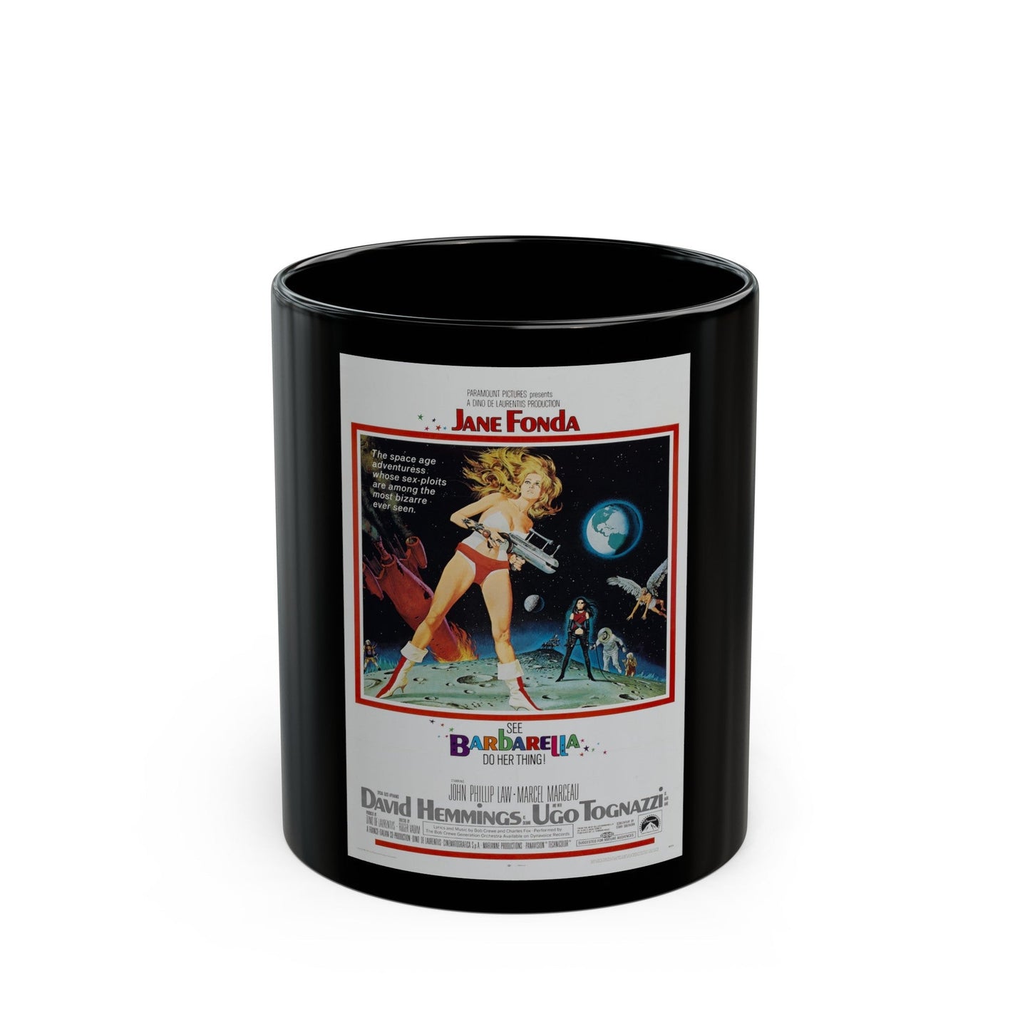 BARBARELLA 1968 Movie Poster - Black Coffee Mug-11oz-The Sticker Space